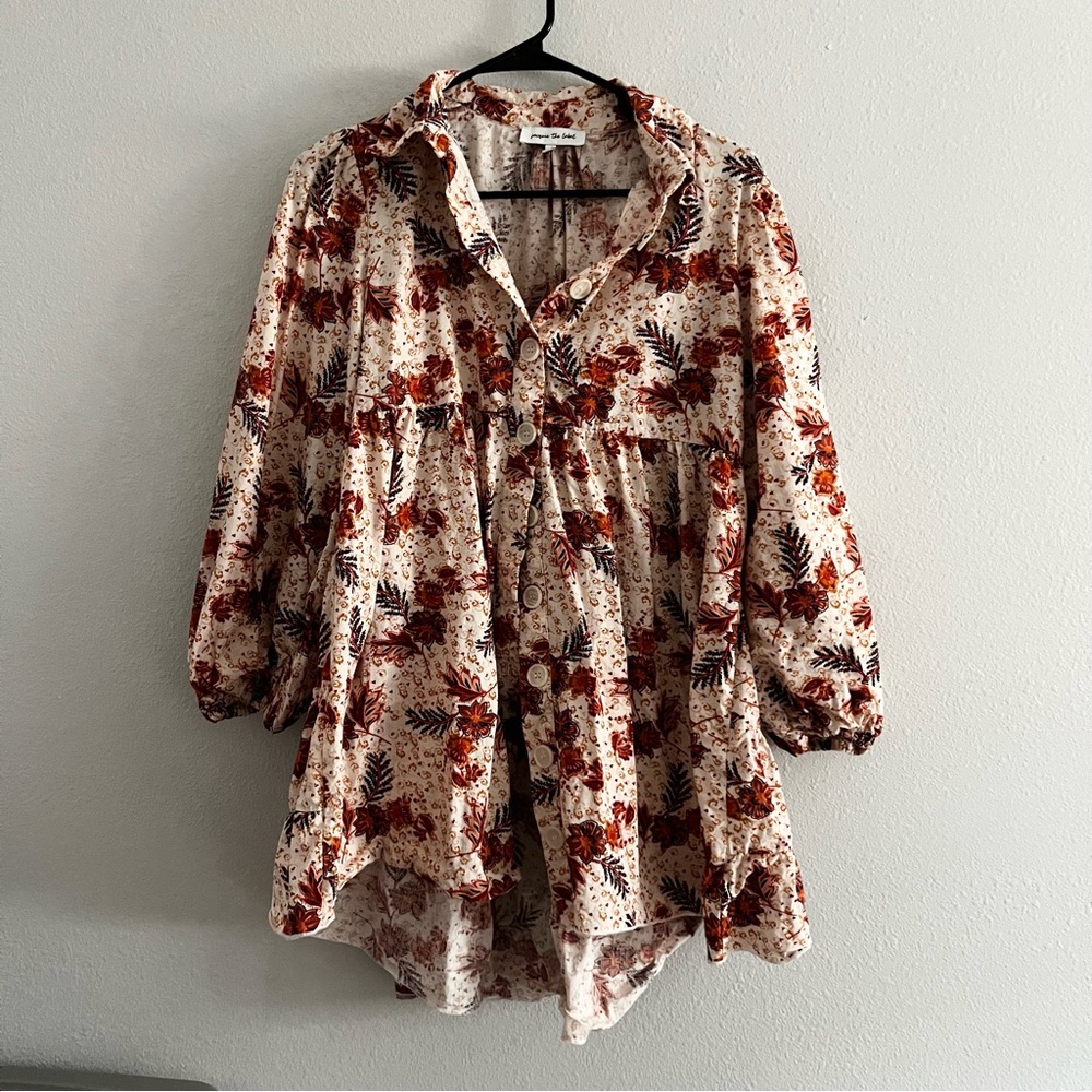 Jacquie The Label Women’s Floral Button Front Shirt Dress in Size Small
